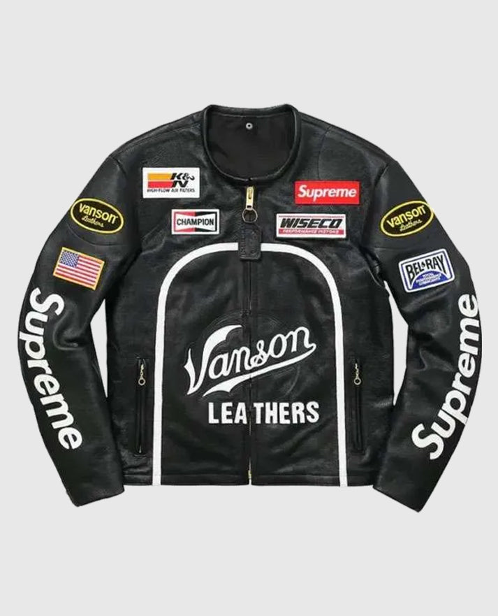 Supreme Vanson Black Leather Jacket