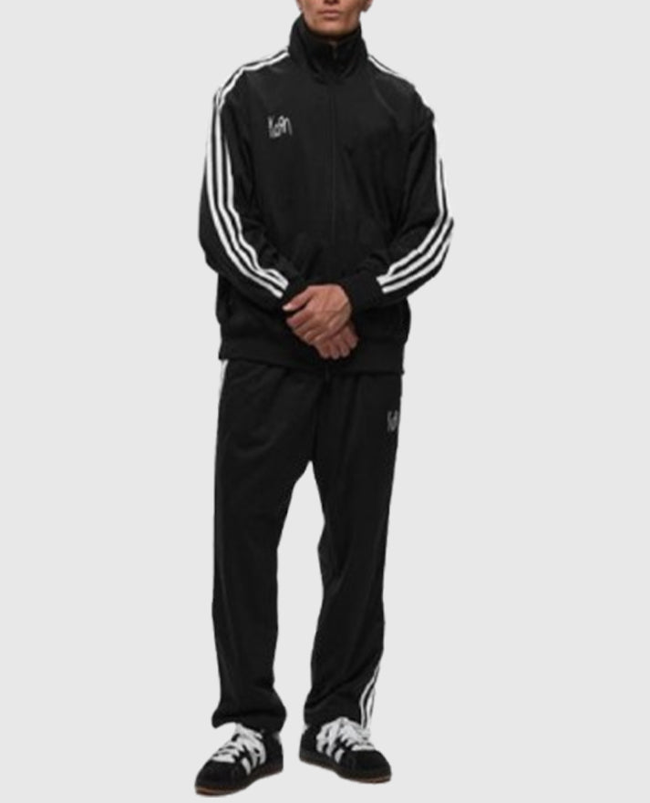 Adidas x KoRn Black Tracksuit With White Stripes