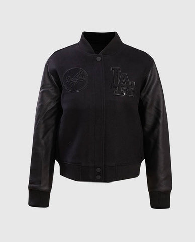 MLB Los Angeles Dodgers Women's Black Varsity Jacket