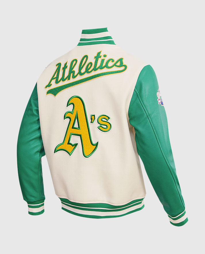 MLB Oakland Athletics Men's Rib Wool Varsity Jacket