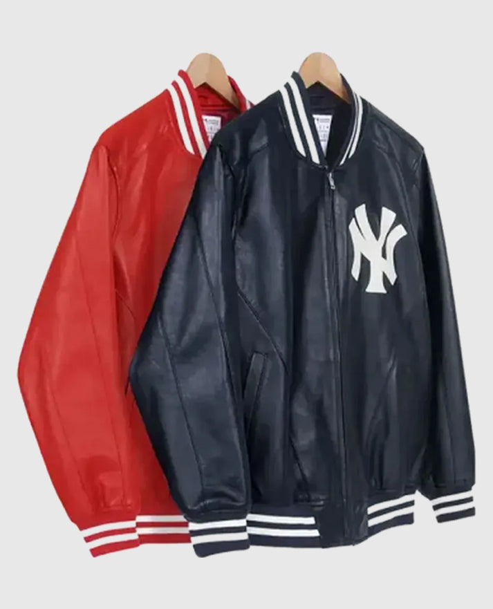 「JAM」Supreme x Yankees Leather Jacket Supreme New York Yankees™ Kanji Leather Varsity Jacket (FW22) - $898