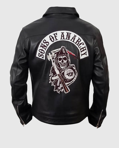 Sons Of Anarchy Black Biker Leather Jacket