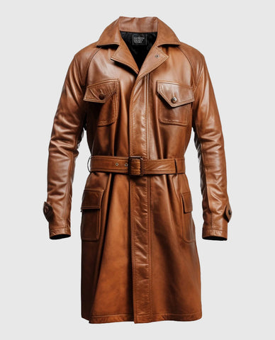 Men's Brown Leather Coat