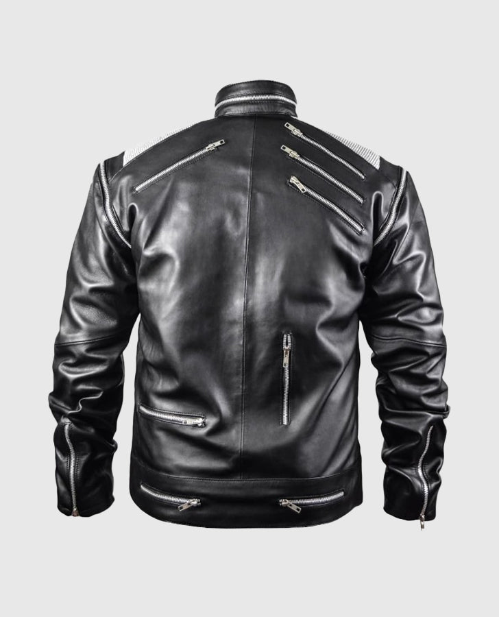 Michael Jackson on sale MJ Beat it White Leather Jacket, Real Leather Jacket, Mens Leather Jacket