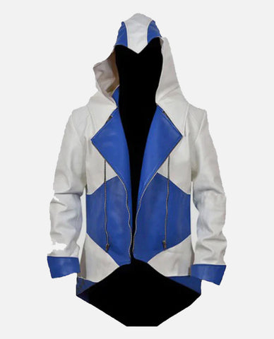 Assassins Creed 3 White And Blue Jacket