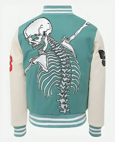 Men's Rod Godspeed Skull Mint Varsity Jacket