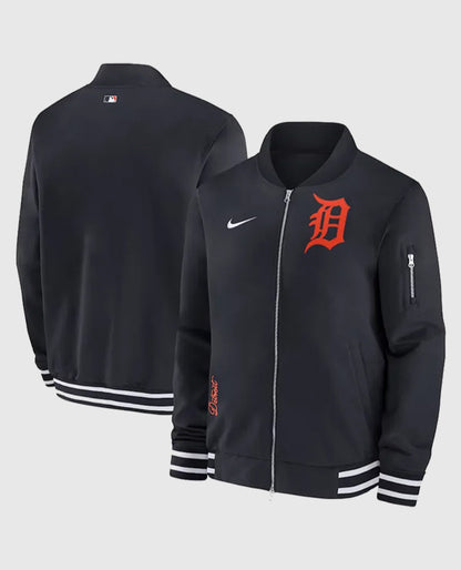 Detroit Tigers Black Bomber Full-Zip Jacket
