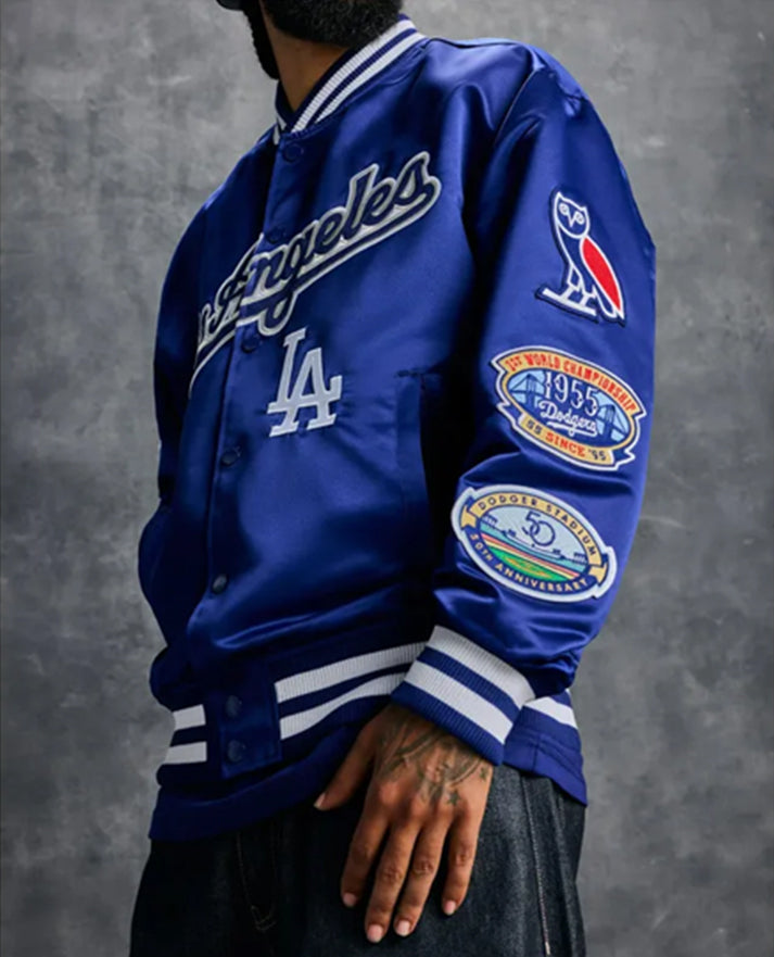 Los Angeles Dodgers OVO Blue Satin Jacket