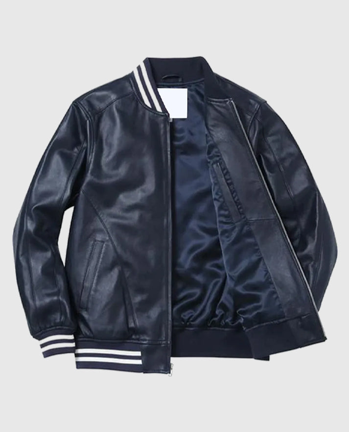 Supreme New York Yankees Full-Zip Varsity Leather Jacket