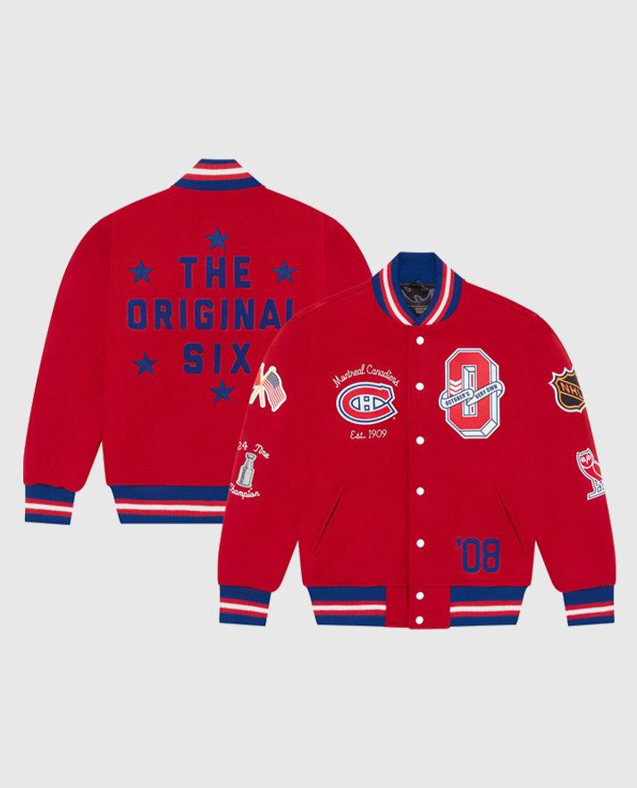 The Original Six Montreal Canadiens OVO Red Varsity Jacket