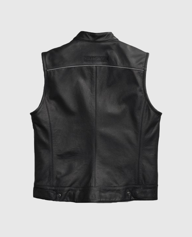 Men s Harley Davidson Passing Link Leather Vest