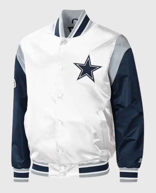 Dallas Cowboys Warm-Up Pitch Varsity Satin Jacket