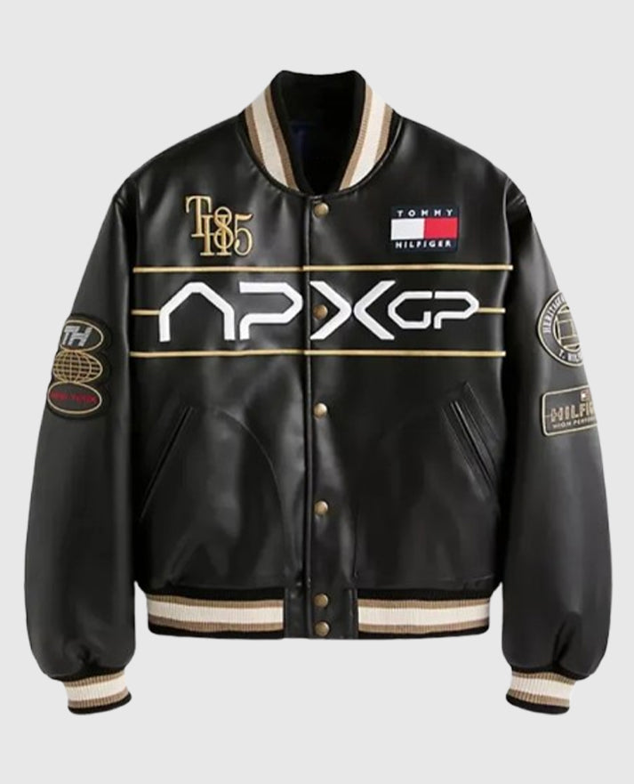 F1 Movie Damson Idris x APXGP Leather Varsity Jacket