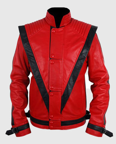 Michael Jackson Thriller Red Leather Jacket