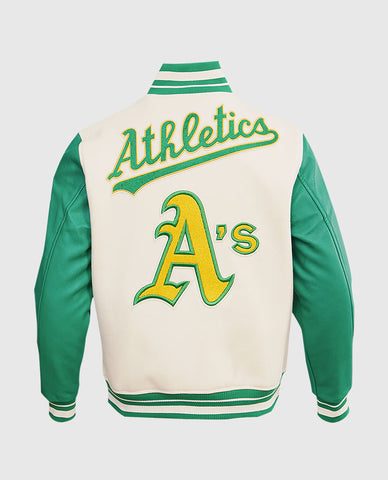 MLB Oakland Athletics Men's Rib Wool Varsity Jacket