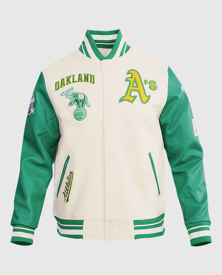 MLB Oakland Athletics Men's Rib Wool Varsity Jacket