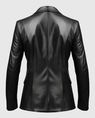 Men's 2 Button Leather Blazer