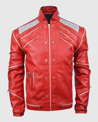 Michael Jackson Beat It Red Leather Jacket