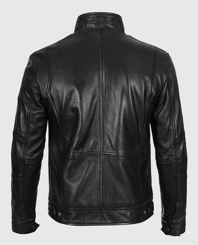 Moffit Men's Cafe Racer Real Leather Jacket