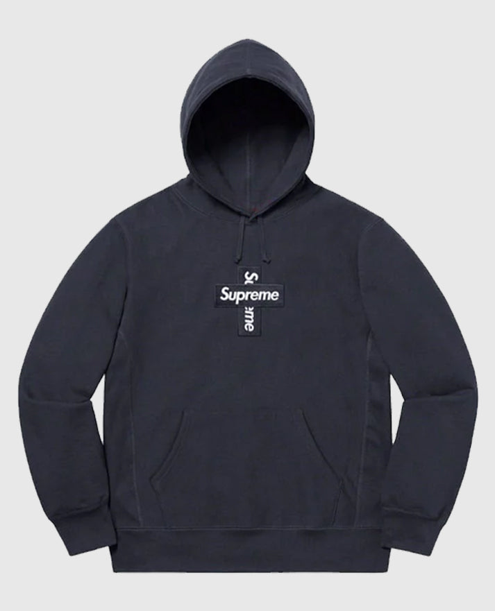 Supreme Cross Box Logo Gray Hoodie