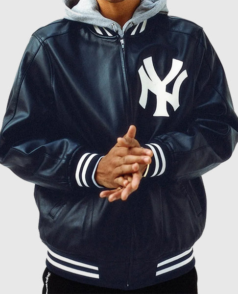Supreme New York Yankees Full-Zip Varsity Leather Jacket