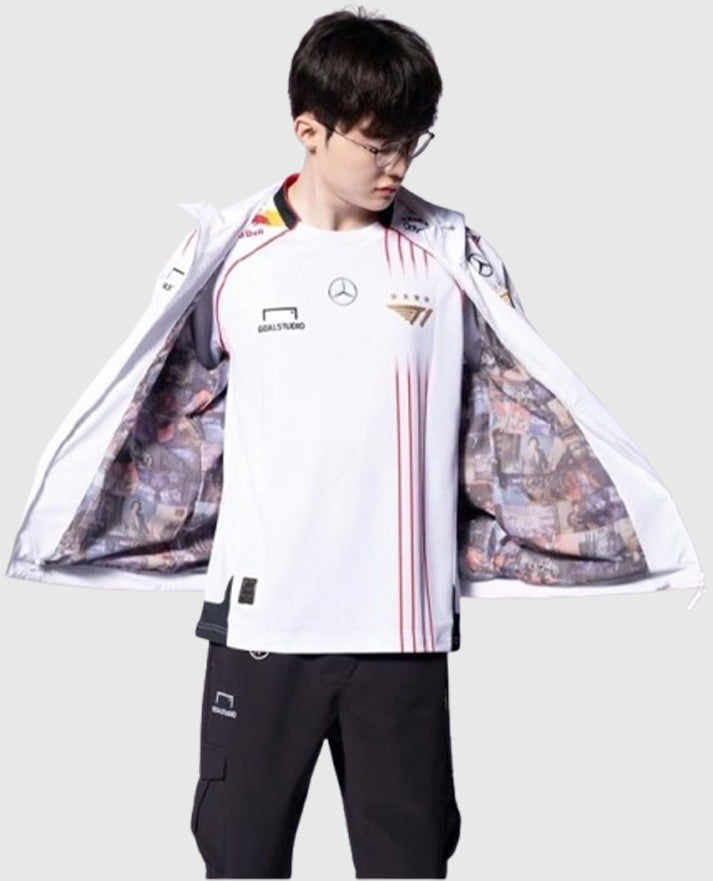 2024 T1 Worlds Unisex Hooded White Jacket
