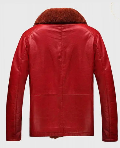 Women's Shearling Red Leather Jacket