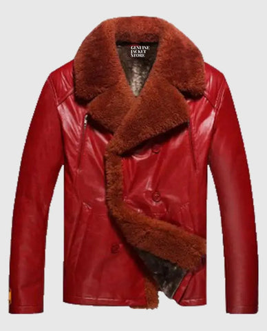 Women's Shearling Red Leather Jacket