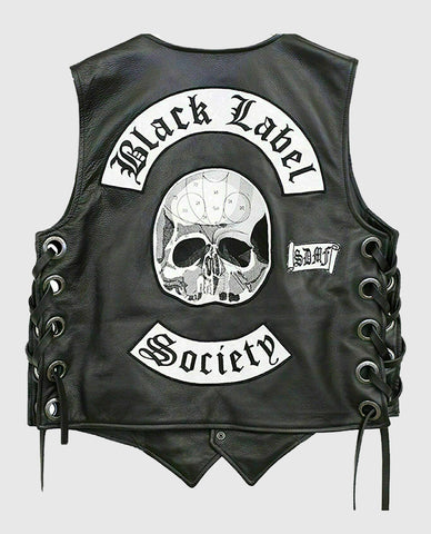Men's Black Label Society Doom Leather Biker Vest